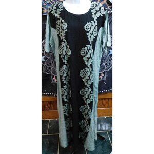 Honey Brand Green And Black Floral Dress